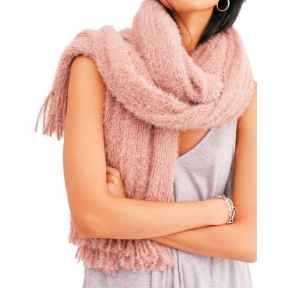 Free People Blush/Grapefruit color Fuzzy Scarf